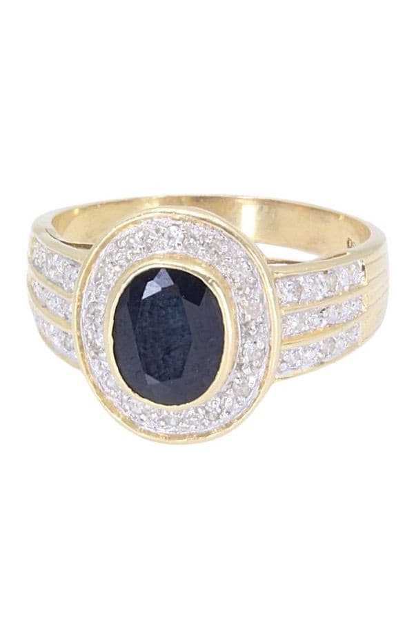 BAGUE SAPHIR ET DIAMANTS — vue 5