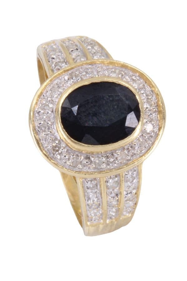 BAGUE SAPHIR ET DIAMANTS — vue 4