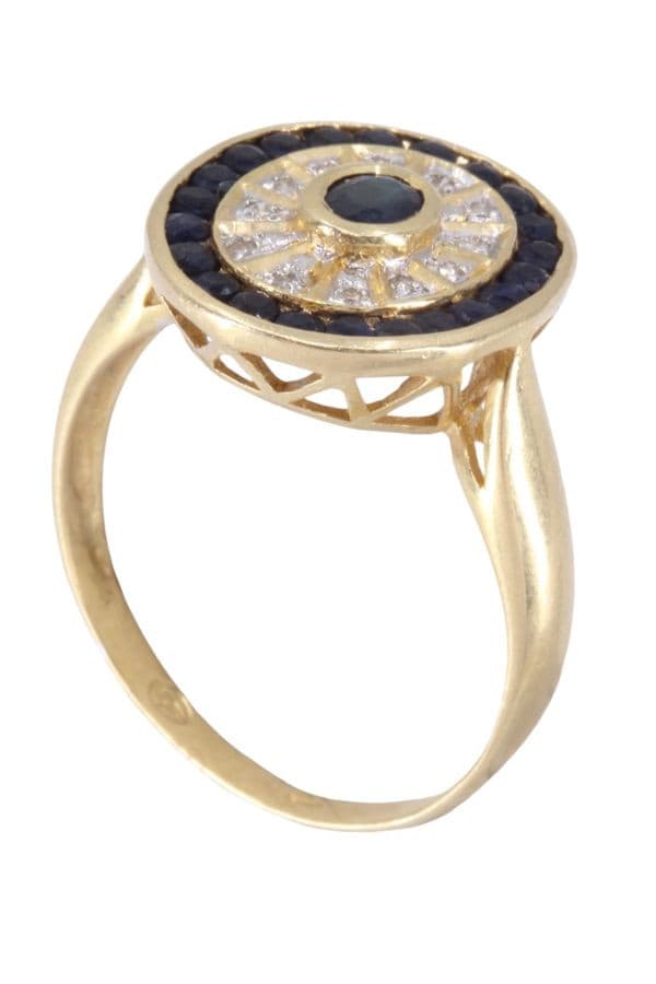 BAGUE MODERNE SAPHIRS ET DIAMANTS — vue 4