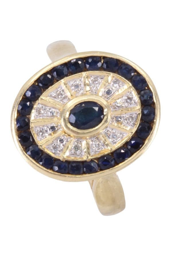 BAGUE MODERNE SAPHIRS ET DIAMANTS — vue 5