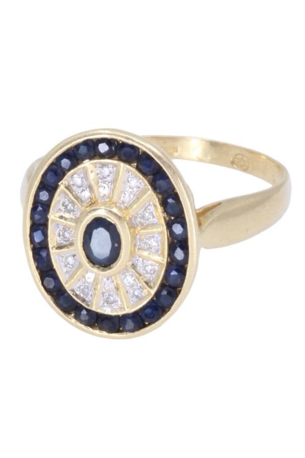 BAGUE MODERNE SAPHIRS ET DIAMANTS — vue 6