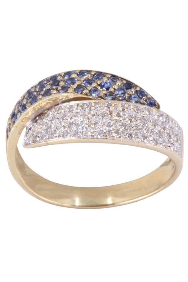 BAGUE  TOPAZES ET DIAMANTS — vue 1