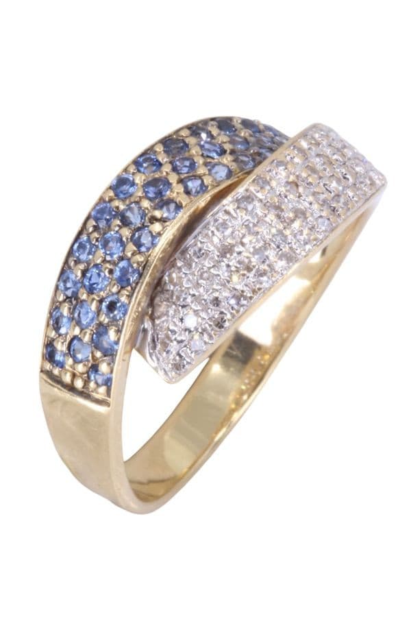 BAGUE  TOPAZES ET DIAMANTS — vue 3