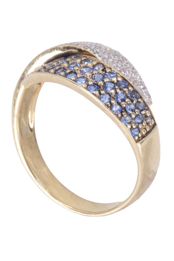 BAGUE  TOPAZES ET DIAMANTS — vue 4