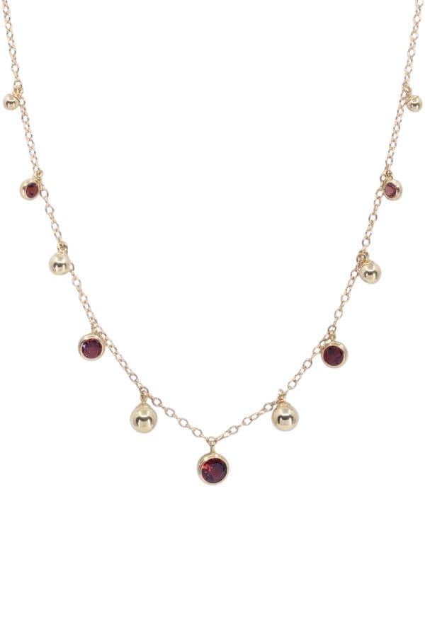 COLLIER MODERNE GRENATS — vue 3