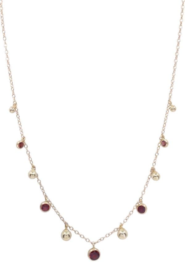 COLLIER MODERNE GRENATS — vue 1