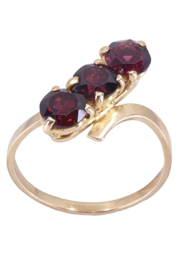 BAGUE ANCIENNE GRENATS — vue 1