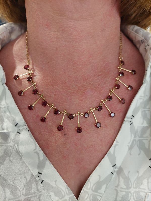 COLLIER ANCIEN GRENATS — vue 2