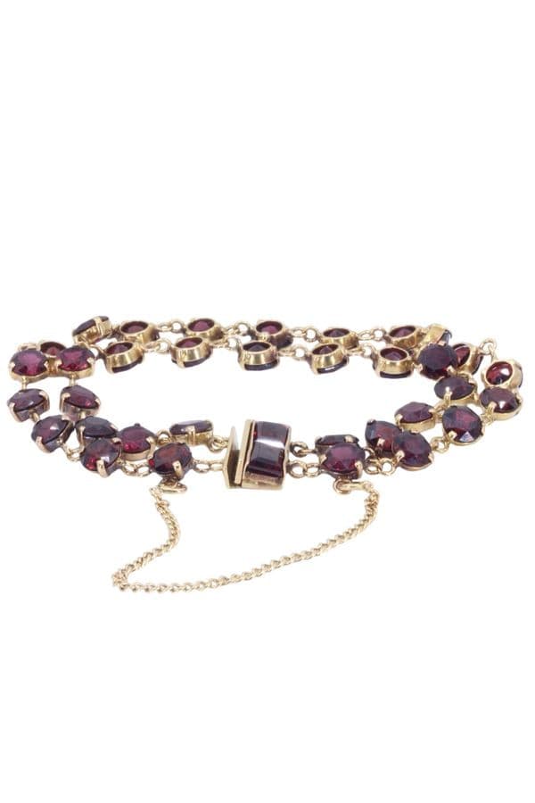 BRACELET 2 RANGS ANCIEN GRENATS — vue 3
