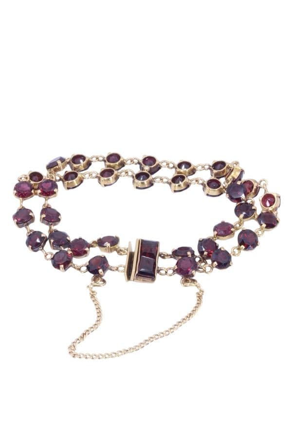 BRACELET 2 RANGS ANCIEN GRENATS — vue 1