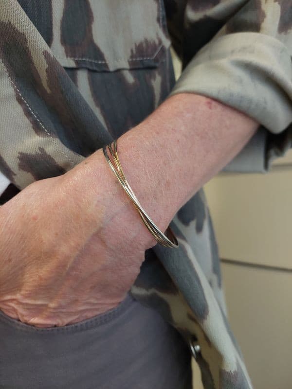 BRACELET JONC 3 ANNEAUX 3 ORS — vue 2