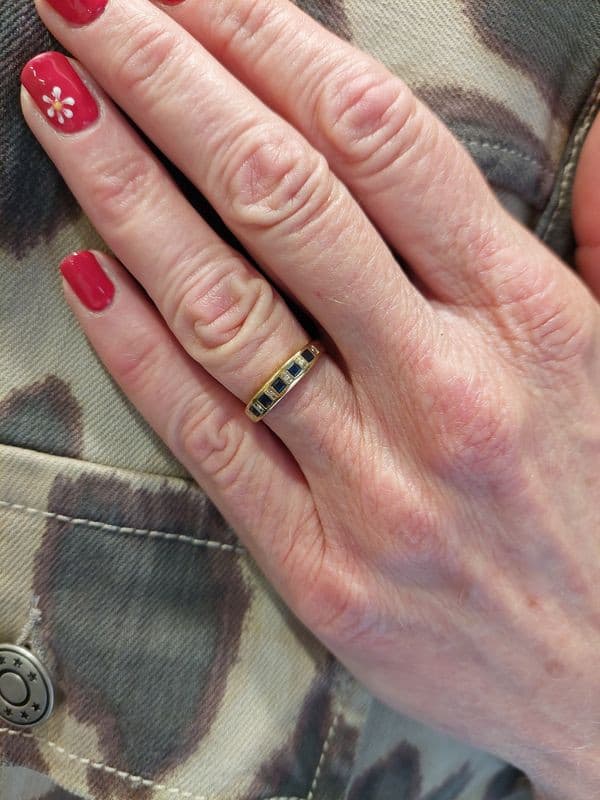 BAGUE SAPHIRS ET DIAMANTS — vue 2