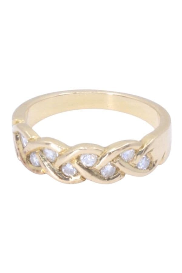 DEMI-ALLIANCE DIAMANTS TRESSÉE — vue 1