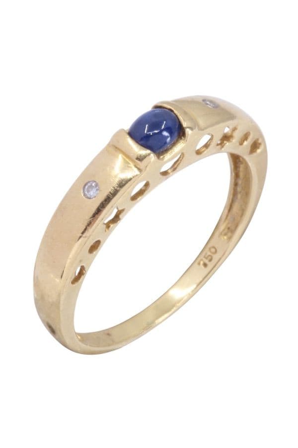 BAGUE SPINELLE BLEUE ET DIAMANTS — vue 5