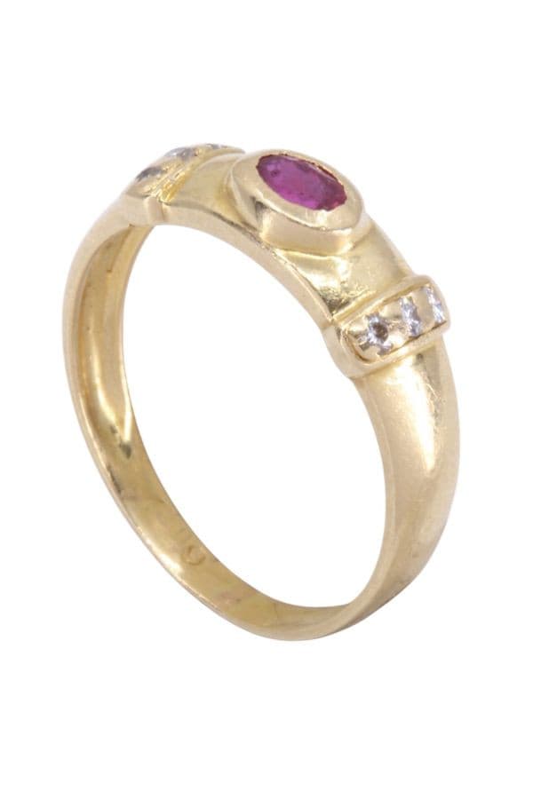 BAGUE MODERNE RUBIS ET DIAMANTS — vue 3