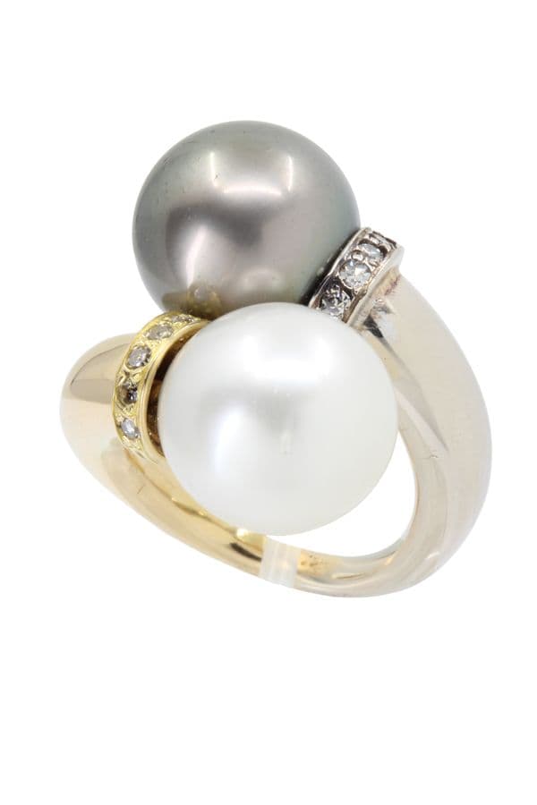 BAGUE TOI ET MOI PERLES ET DIAMANTS — vue 2