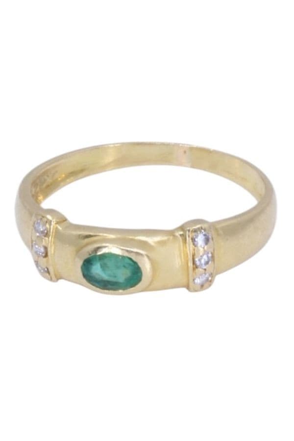 BAGUE MODERNE ÉMERAUDE ET DIAMANTS — vue 6