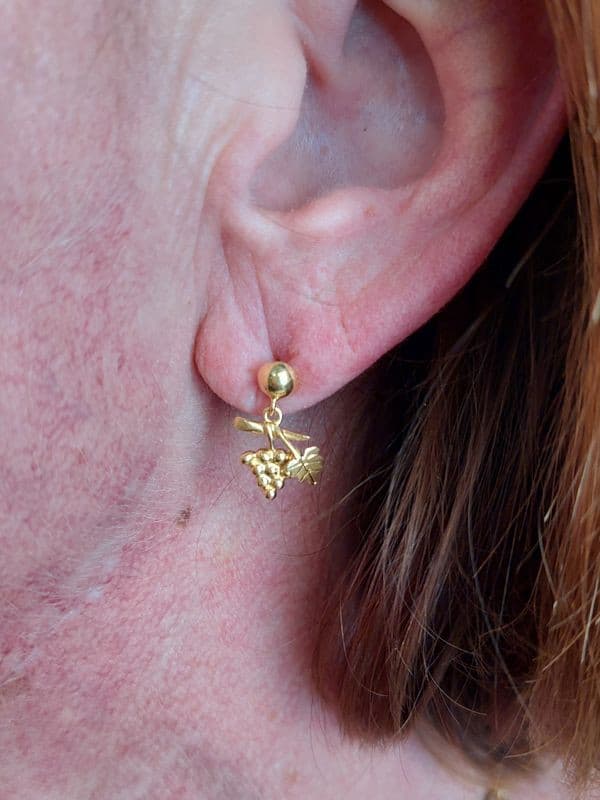 BOUCLES D'OREILLES GRAPPES DE RAISINS — vue 2