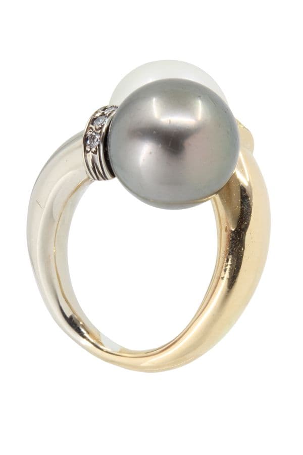 BAGUE TOI ET MOI PERLES ET DIAMANTS — vue 5