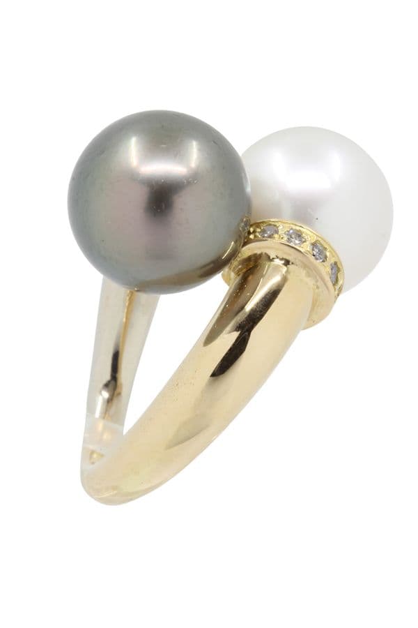 BAGUE TOI ET MOI PERLES ET DIAMANTS — vue 6