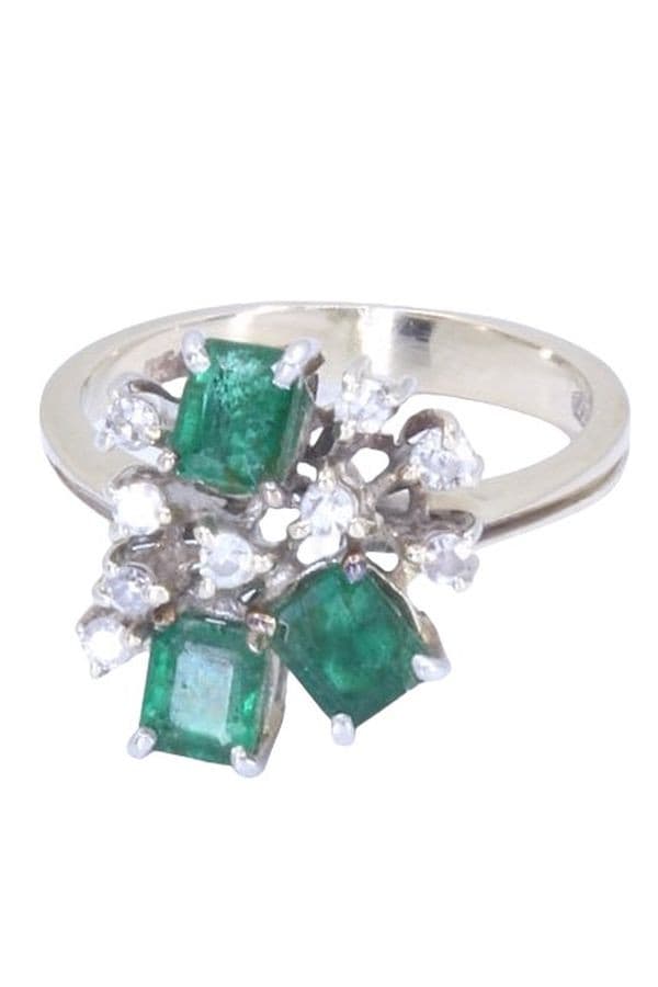 BAGUE ÉMERAUDES ET DIAMANTS ANNÉES 50' — vue 6