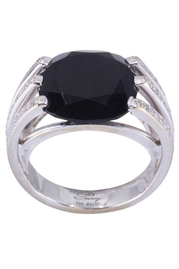 BAGUE POIRAY "FIL" ONYX ET DIAMANTS — vue 1