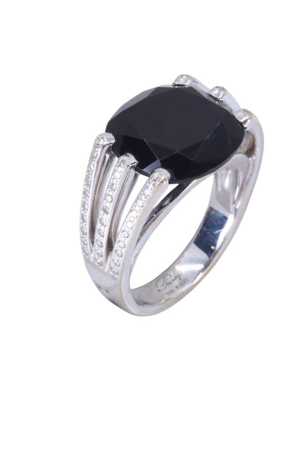 BAGUE POIRAY "FIL" ONYX ET DIAMANTS — vue 3