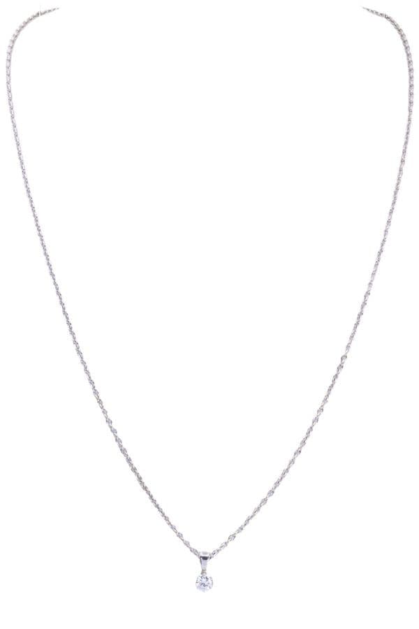 COLLIER DIAMANT SOLITAIRE 0.30 CARAT — vue 1