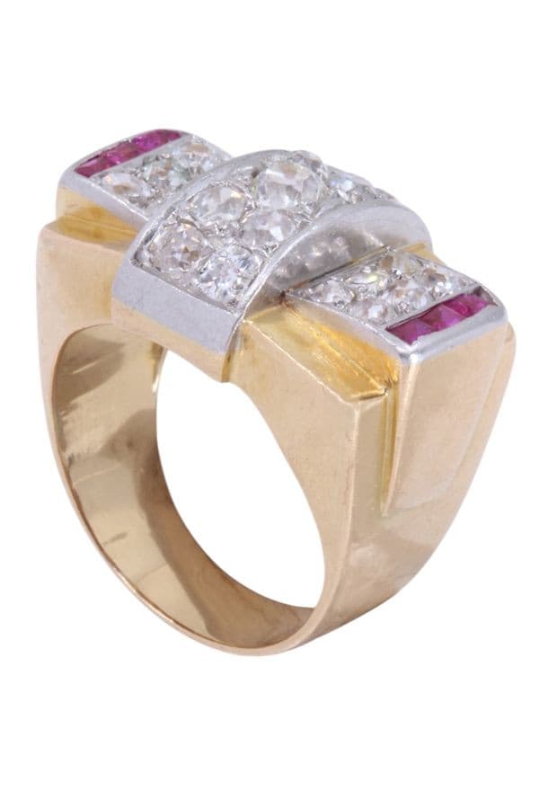 BAGUE TANK RUBIS ET DIAMANTS — vue 5