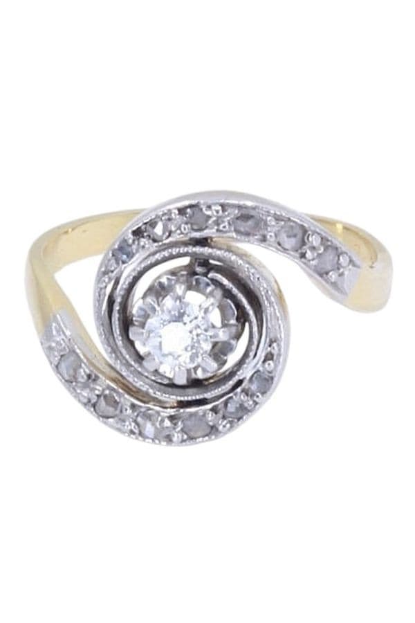 BAGUE TOURBILLON DIAMANTS ART-NOUVEAU — vue 6
