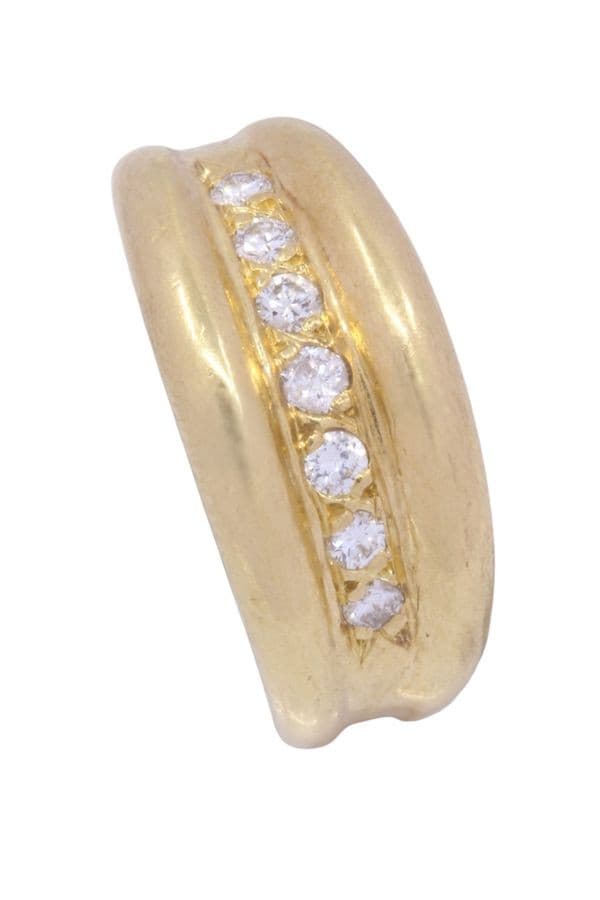 BAGUE JONC GODRONNÉE DIAMANTS — vue 4