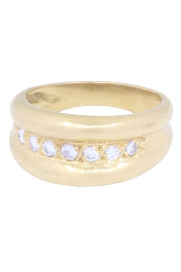 BAGUE JONC GODRONNÉE DIAMANTS — vue 6