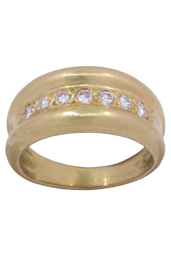 BAGUE JONC GODRONNÉE DIAMANTS — vue 1