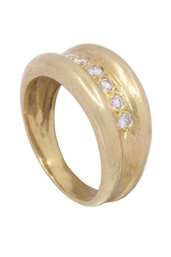 BAGUE JONC GODRONNÉE DIAMANTS — vue 5