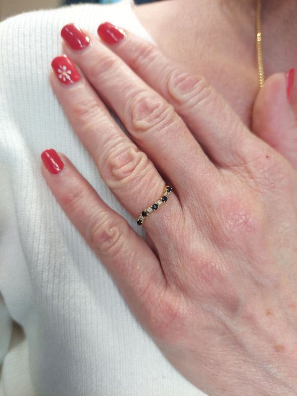 BAGUE SAPHIRS ET DIAMANTS — vue 2