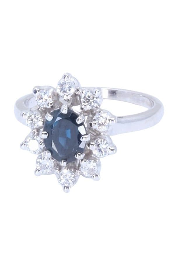 BAGUE MARGUERITE SAPHIR ET DIAMANTS — vue 5