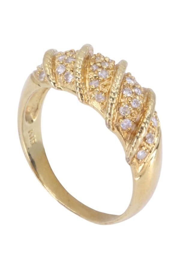 BAGUE JONC DIAMANTS — vue 3