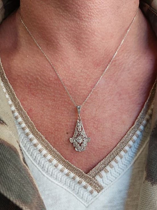 PENDENTIF ART-DÉCO DIAMANTS — vue 2