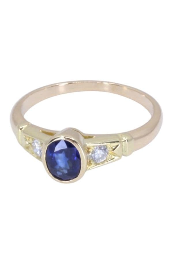 BAGUE SAPHIR ET DIAMANTS — vue 6