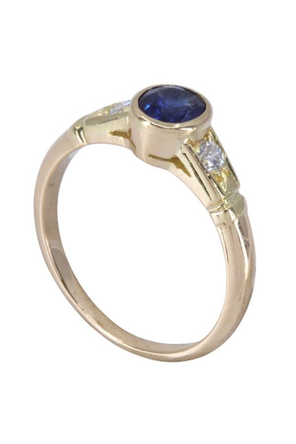 BAGUE SAPHIR ET DIAMANTS — vue 5