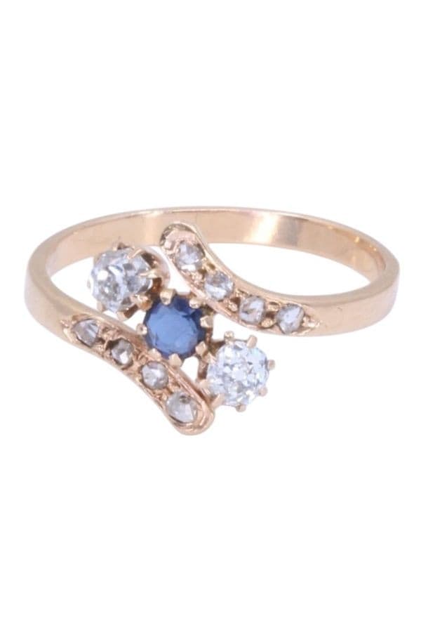 BAGUE SAPHIR ET DIAMANTS NAPOLOÉON III — vue 6