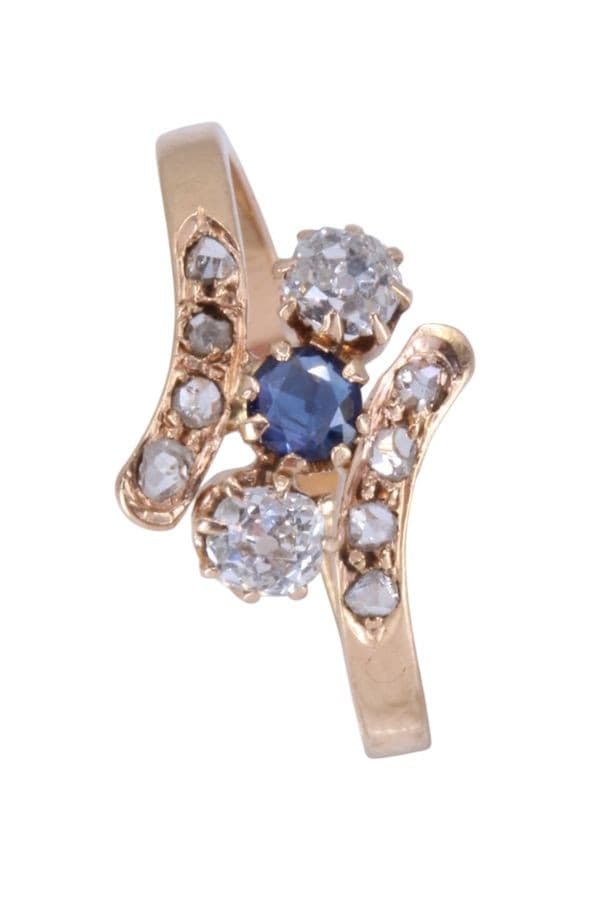 BAGUE SAPHIR ET DIAMANTS NAPOLOÉON III — vue 4