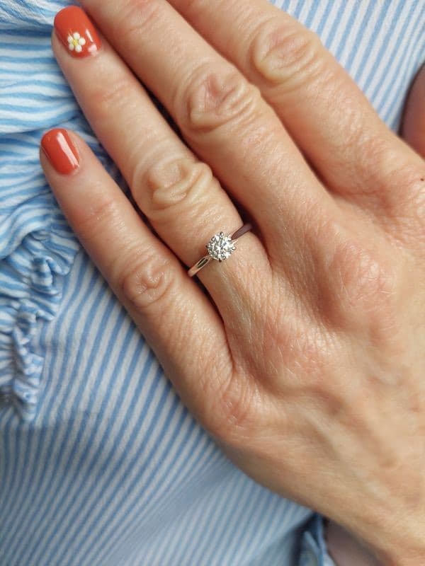 SOLITAIRE DIAMANT 0.62 CARAT — vue 2