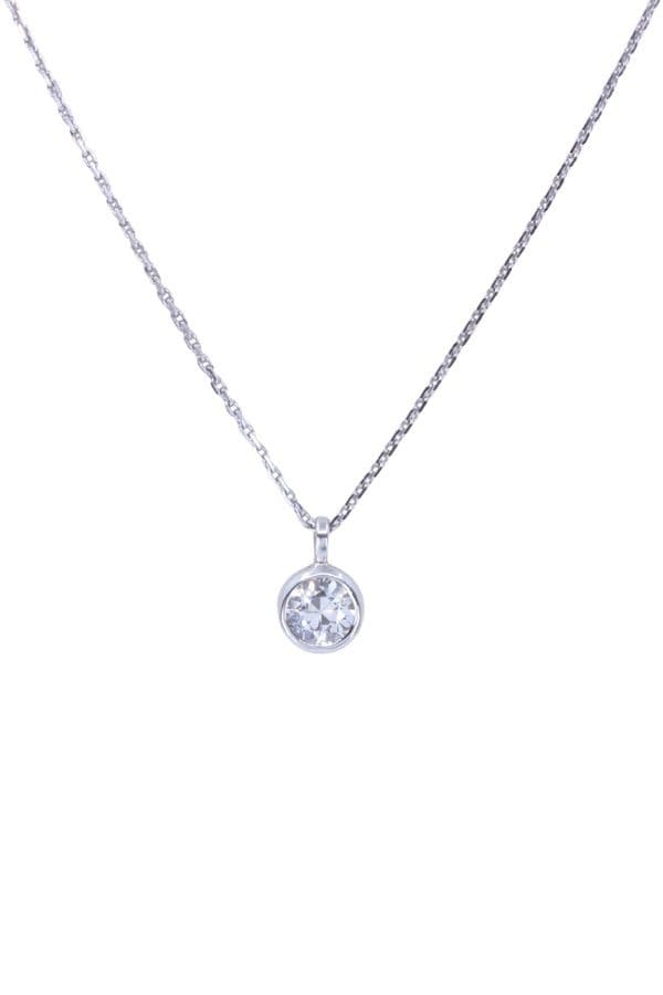COLLIER DIAMANT SOLITAIRE 0.80 CARAT — vue 3