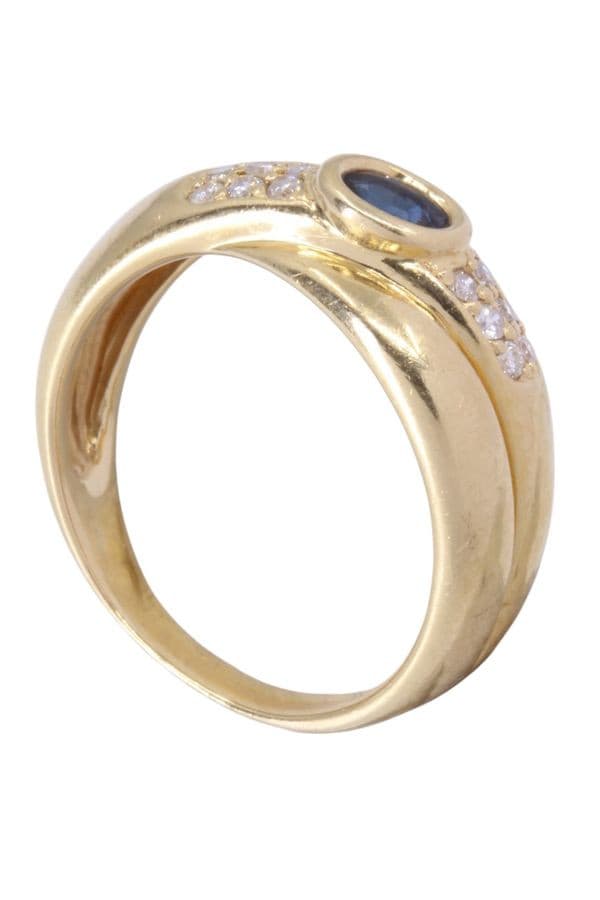 BAGUE SAPHIR ET DIAMANTS — vue 5