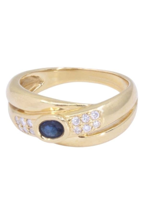 BAGUE SAPHIR ET DIAMANTS — vue 6