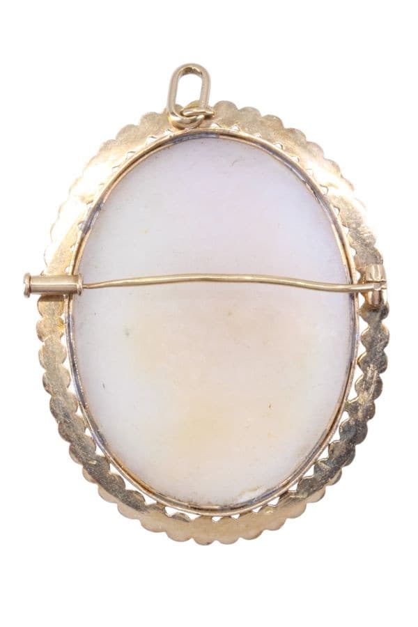 BROCHE PENDENTIF CAMÉE ET PERLES — vue 3