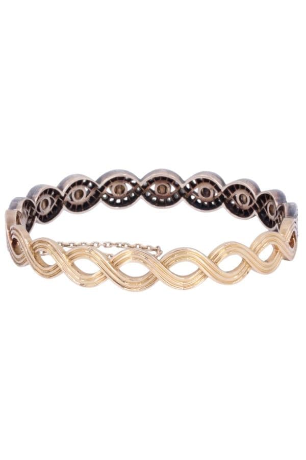 BRACELET ART-NOUVEAU PERLES ET DIAMANTS — vue 3