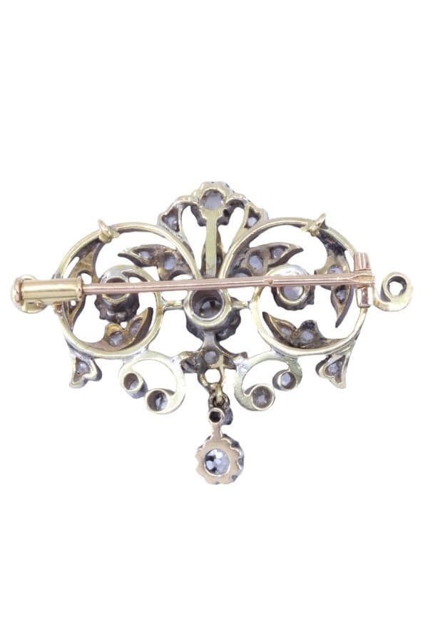 BROCHE ART-NOUVEAU DIAMANTS — vue 3