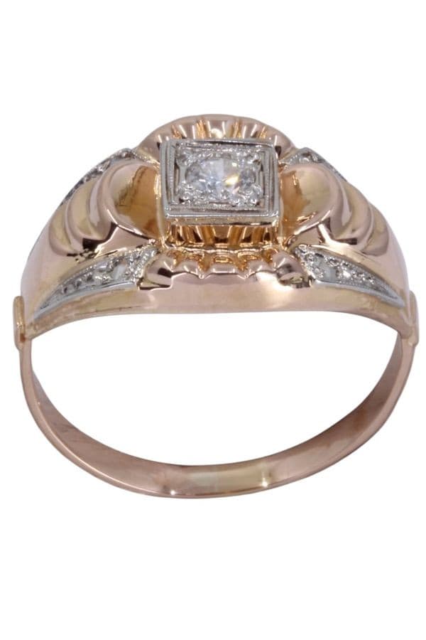 SOLITAIRE DIAMANT ANNÉES 50 — vue 1
